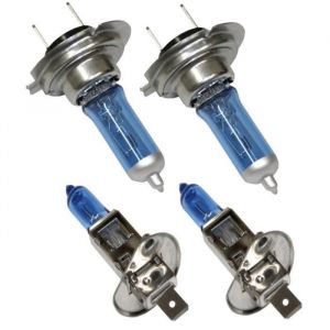 Jeu de 4 Ampoules H7+H1 12V 55W à effet Xénon 5500 XU999E