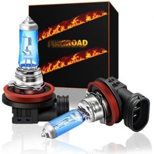 Ampoule H11 voiture 2Pcs 6000K auto BLANC effet xenon halog&egrave;ne 55W SUPER WHITE norme Fran&ccedil;aise FIREROAD&reg;