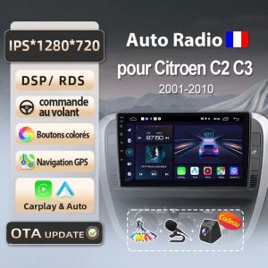 litillbuly autoradio 1Go 32Go WIFI pour Citroen C2 C3 2001-2010 accessoire autoradio android voiture carplay GPS