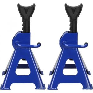 3 tonnes cremaillere cric pour voiture Lot de 2  Support de cric en métal 290-430 mm à hauteur réglable pour voiture