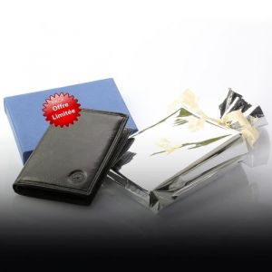 ELEPHANT DOR - GRAND CLASSIQUE Portefeuille en cuir NOIR N1328 - Grand Portefeuille Homme PACK cadeau Noël. une fête. un