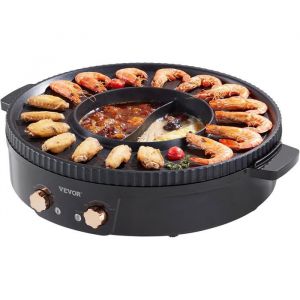 Appareil À Fondue Chinoise Avec Gril 2-En-1 Hot Pot Électrique 1800 W Fondue Électrique Avec Double Contrôle De