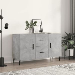 SALE 2025Meuble bas bahut vaisselier - Buffet - Gris b&eacute;ton - 100x36x60 cm - bois ding&eacute;nierie30 Kg 4260