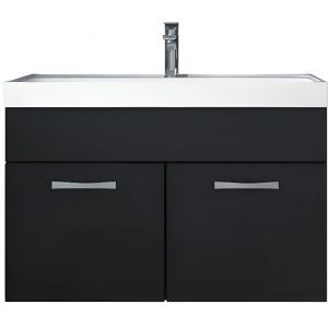 Meuble de salle de bain - Paso 01 - Noir Brillant - 80x40cm - Meuble sous-vasque