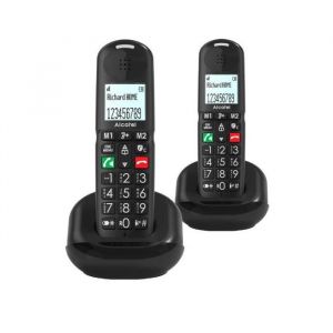 T&eacute;l&eacute;phone sans fil - ALCATEL - Dect Xl685 Duo Ewe - Couleur Noir - 2 combin&eacute;s - Utilisation g&eacute;n&eacute;rale