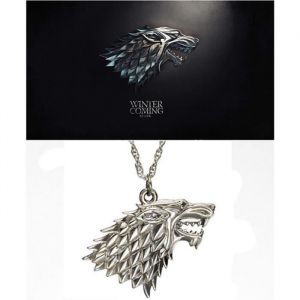 LCC®Collier homme acier inoxydable loup/Collier pendentif  loup inspiré de la série télévisée Game of Thrones Emblème de des Stark
