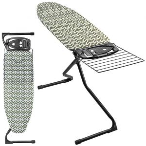 KADAX Planche à Repasser 120 x 42 cm Table à Repasser Pliable avec Housse en Coton Support de Fer (Vert)