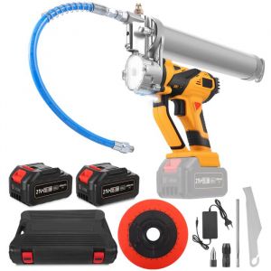 Pompe a Graisse Electrique 10000 PSI Batterie 21V 2000mAh Double Voyant 4 Niveaux Avec Une Lumi&egrave;re LED Super Brillante