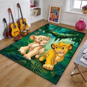 Tapis de jeu imprim&eacute; roi Lion 3d Disney - NVY-7233 - Vert - Enfant - 40x60cm