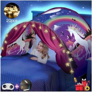 Dream Tents - Tente de Lit Enfants Tente de Rêve Pliable Pop Up Lit Tente Playhouse de Tente Enfant Jouer Tentes Cadeaux de Noël