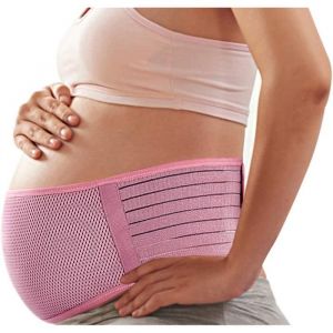 Ceinture de maternité Ceinture de Grossesse Lombaire Dos Abdominal Support pour Femme Enceinte(One Size Rose)