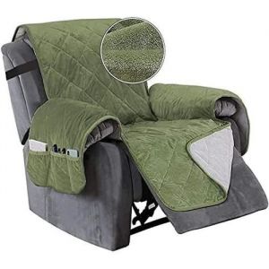 Housse de Fauteuil Relax Matelass&eacute; Inclinable Couvre Fauteuil Relax Imperm&eacute;able Housses de Protege Fauteuil Inclinable Vert