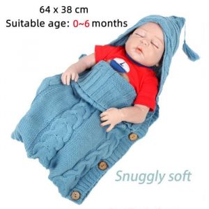 Gigoteuse l&eacute;g&egrave;re en tricot pour b&eacute;b&eacute; - Marque - Mod&egrave;le - Bleu - 64*38cm - Convient aux 0-6 mois