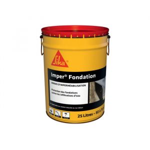 Enduit dimperméabilisation des fondations en béton - SIKA Imper fondation - Noir - 25L