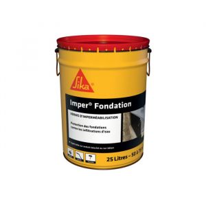 Enduit d'imperméabilisation des fondations en béton - SIKA Imper fondation - Noir - 25L