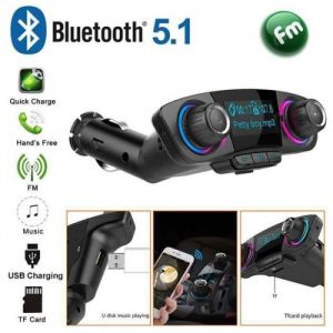 KIT MAINS LIBRES - KIT VOITURE BLUETOOTH TELEPHONE Chargeur de transmetteur FM Bluetooth pour voiture Lecteur de musique MP3 avec