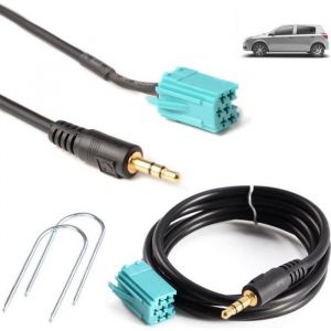 35mm C&acirc;ble AUX autoradio adaptateur Musique Audio pour Renault Clio Noir