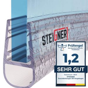STEIGNER 40cm Joint détanchéité arrondi en PVC pour Paroi en Verre de Douche ou Baignoire vitre 35/4/5mm Anti-Fuites dEau