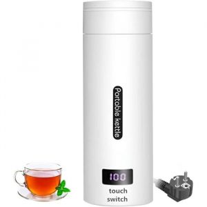 Baloveby Bouilloire Electrique 500 ML Portable en Acier Inoxydable Affichage de la Température LED Bouilloire pour Voyage Café Thé