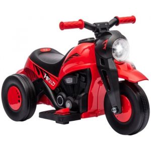 Moto &Eacute;lectrique Enfant 6V 2-5 Ans Vitesse R&eacute;glable 2.5-3 Km/H Fonction Musique Design Rouge Et Noir 80x36x43.5 Cm