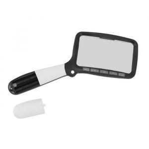 GOTOTOP Loupe de poche avec lumière Loupe de poche pliante avec lumière 5 LED Loupe de lecture rectangulaire 3X avec LED à