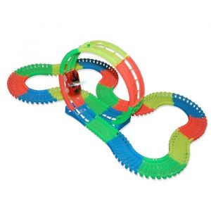 Circuit grand Looping Lightning Speedy flexible modulable avec 150 rails luminescents et 1 SUV lumineux