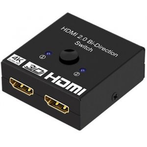 Commutateur HDMI 2 entr&eacute;es 1 sortie 4k haute d&eacute;finition commutateur bidirectionnel r&eacute;partiteur une entr&eacute;e deux sorties