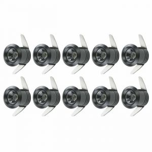 10 mini spots LED encastrables 1W avec transformateur s&eacute;par&eacute; pour vitrine cuisine escaliers placard 90-265V AC [Classe &eacute;nerg&eacute;ti