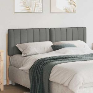 (ON SALE)Accessoire de lit - Armoire T&ecirc;te de Lit - T&ecirc;te de lit - capitonn&eacute;e Marron et gris clair 160 cm Pin massif @FR9947531