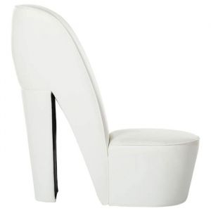 Fauteuil forme de chaussure à talon haut Blanc Similicuir - L43 x P82.5 x H85.5 cmRectangulaire1place 9829888