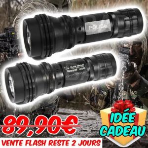 SWAT POLICE 500M LAMPE TORCHE 4000 LUMENS LED 10W FLASHLIGHT &bull; MADE IN U.S.A &bull;