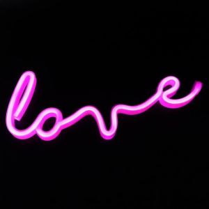 SALUTUYA Signer la lumi&egrave;re Love Letters N&eacute;on Signes LED Lumi&egrave;re d&eacute;corative au n&eacute;on pour chambre &agrave; coucher USB - aliment&eacute; par (rose)