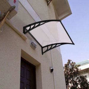 Auvent de porte marquise daccueil 100*80cm-polycarbonate-Blanc