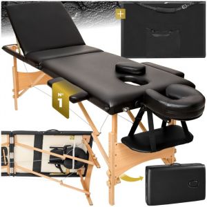 Table de massage - TECTAKE - Table de soin DANIEL 3 zones avec sac de transport 210 x 95 x 62 - 84 cm - Noir