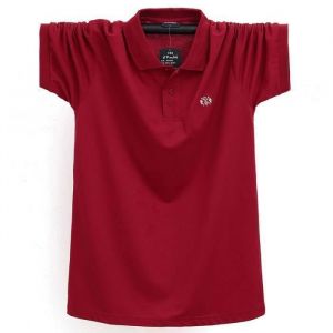 Polo Homme en Coton Manches Courtes Grande Taille Col rabattu Casual - Rouge - INSFITY - Regular - Homme