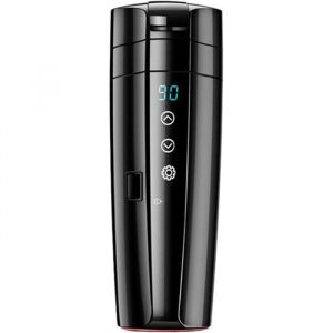 Tasse chauffante universelle 12V/24V 400ml pour voiture bouilloire &eacute;lectrique automatique thermos pour caf&eacute; th&eacute; et lait. Label