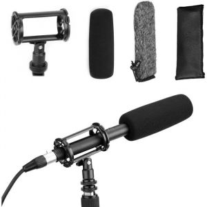 BOYA Microphone à condensateur XLR BY-BM6060 avec alimentation fantôme 24 V 48 V pour appareil photo intervieview programme TV