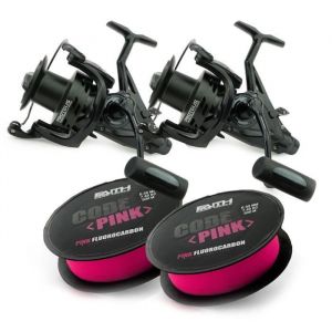 Faith Proteus Freerunner LC 8000 2 Reel Set - Moulinet carpe - Moulinet pêche - Moulinet bobine libre - Ligne fluorocarbone