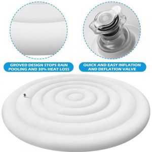 Pwshymi Couverture Spa Gonflable 4.5 Ft Rond Energy Saving pour Spa Gonflable Extérieur Réduction Maintenance