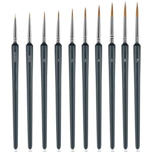 Détail Pinceau 10 Pcs Peinture Pinceaux Acrylique Pour La Peinture À Laquarelle Gouache Et Acrylique