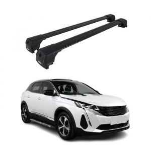 Barres De Toit Transversales pour Peugeot 3008 2017-2020 Aluminium Noir ABE