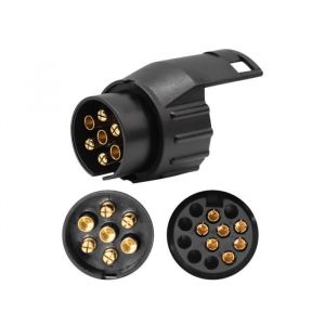 Adaptateur Remorque 7 vers 13 Broches Prise Remorque 7 Broches pour Remorque de Voiture Tracteur Caravane Porte-Vélo