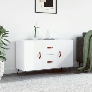 SALE 2025Meuble bas bahut vaisselier - Buffet - Blanc brillant - 100x36x60 cm - bois ding&eacute;nierie30 Kg 6252
