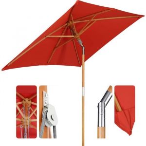 200 × 150 cm Parasol en Bois inclinable pour Patio Jardin Balcon Piscine Plage rectangulaire Sunscreen UV50+