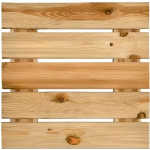 Dalle pour terrasse en bois rainur&eacute;e motif droit 38x50x50