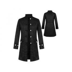 Costume homme steampunk gothique XXL redingote noire &eacute;l&eacute;gante style victorien vintage pour Halloween cosplay mariage soir&eacute;e