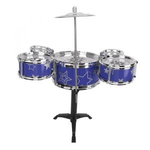 SALUTUYA Kit de batterie de jazz pour tout-petit Kit de batterie de tambour de jazz pour tout-petit coordination jeux piece Bleu