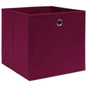 &ldquo;Winter SaleTOP Bo&icirc;tes de rangement Rouge - Bo&icirc;tes de rangement 4 pcs Tissu intiss&eacute; 28x28x28cm Rouge fonc&eacute; PRO35574