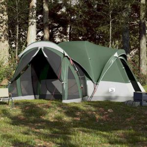 Tente familiale tipi - vidaXL - 8 personnes - Imperm&eacute;able - Polyester 185T - 490x459x170/196 cm - 2 chambres - 2 portes