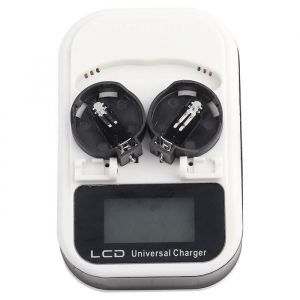 AYNEFY pile bouton 2 pi&egrave;ces chargeur &eacute;cran LCD Rechargeable pour LIR2016 LIR2025 LIR2032 bouton batterie au Lithium 100-240 V